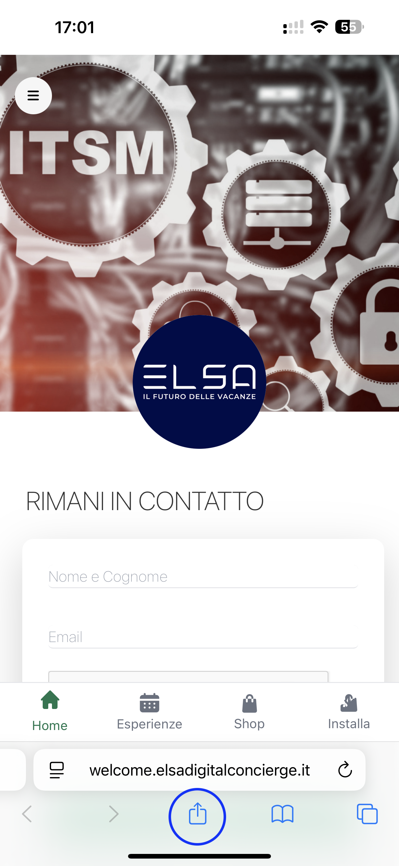 Premi l'icona di condivisione